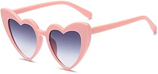 YAMEIZE 70s Vintage Love Heart Sunglasses - for Women Men Kids Heart Shaped Fancy Colorful UV400 Protection Eyewear Party Outdoor