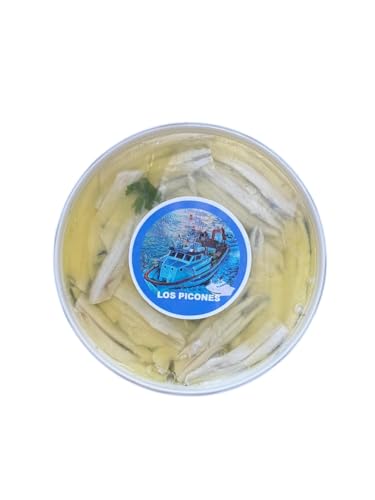 Los Picones Gourmet® Boquerones en Vinagre con Aceite de Oliva I Tarrina 400gr I Pescado Fresco I Conservas de Pescado I Productos Gourmet I Conservas Artesanales I Salazones y Ahumados.