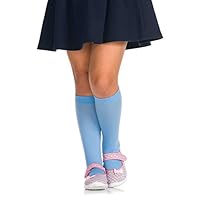 Romartex Girls Kids Knee High Socks Plain 40 Denier, light blue