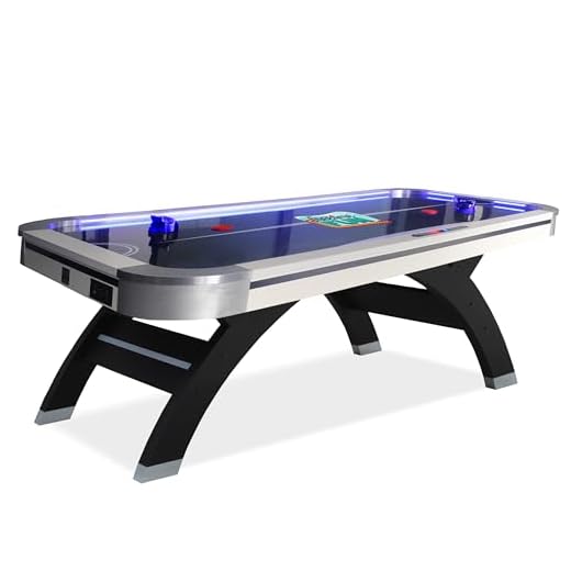 Freetime Fun Air Hockey Table 7 ft Game Table for Adults Light Up - Full Size Arcade Air Powered Indoor LED Hockey Table for Game Room w/Modern Design, Pucks, Paddles.
