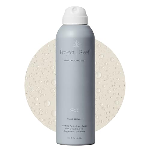 Project Reef Non-Aerosol Aloe Cooling Mist – Vegan, Ocean Friendly & Hydrating After-Sun Spray with Organic Aloe Vera, Peppermint & Cucumber – Natural Sunburn Relief & Daily Skin Refreshment, 5 fl oz
