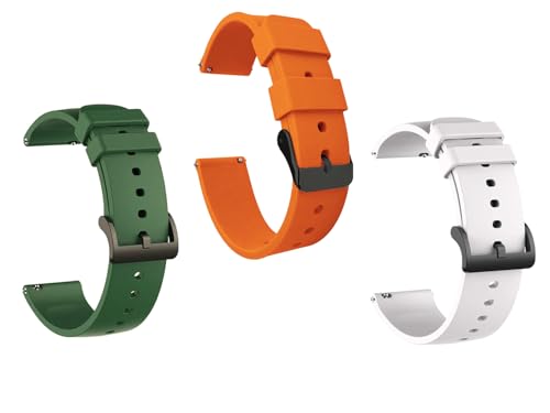 Image of IIK COLLECTION 22mm Silicone Strap for Smart Watches | Combo Pack Compatible With Noise, Fireboltt, Boat Xtend, Pebble, Boat Flash, Noise Color Fit, Ultra Smart Watch & All Watches