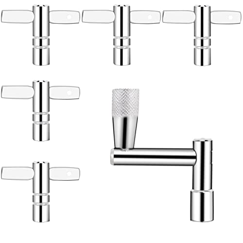 Soulmate Drum Keys 5-Pack Drum Tuning Key Drum Tuner with Continuous Motion Speed Key Percussion Hardware Tool With Hole, Universal Drum Key (Chrome-Plated Steel)