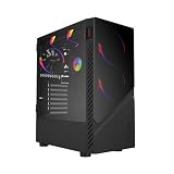 GABINETE GAMER SET BLACK VULCAN - LATERAL EM VIDRO - PCYES - GSBVPBR