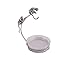 Arthur Court Designs Aluminum Monkey Banana Holder Counter Top Stand with Glass Fruit Bowl 9.5 inch Diameter x 17 inch Tall