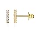 PAVOI CZ Stud Earrings: 14K Gold Plated Dainty Mini Bar Stud Earrings (Yellow)