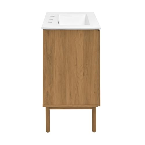 Image of Classe 24 inch Freestanding Bathroom Vanity in Golden Oak with 3-Hole Centerset Sink Top