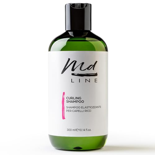 md LINE Curly Hair Products - Champú profesional para cabellos rizados perfectos, natural y delicado, sin sulfatos, siliconas, parabenos, productos y champús, reaviva los rizos y ondulados para