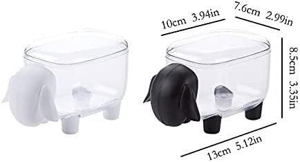JYYBN Cotton Swab Storage Box with Lid Transparent Cotton Swab Cosmetic Small Box Desktop Cotton Swab Box Makeup Cotton Box Finishing Box (Color : White)