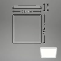 BRILONER - LED Deckenlampe mit indirektem Licht, 3cm flach, neutralweiße Lichtfarbe, Lampe, Deckenleuchte, Wohnzimmerlampe, LED Panel, Küchenlampe, Deckenbeleuchtung, Schlafzimmerlampe, 29,3cm, Weiß – Ansicht 6