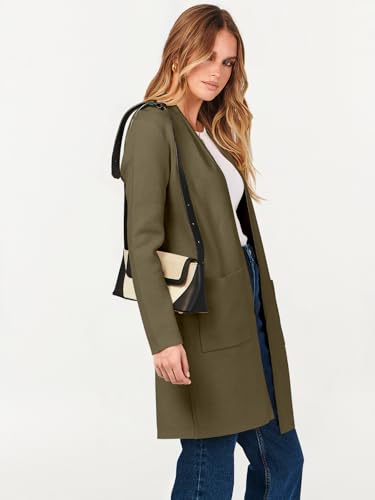 Image of ANRABESS Cardigan Sweater for Women Casual 2026 Fall Fashion Coat Long Sleeve Open Front Knit Coatigan Outwear