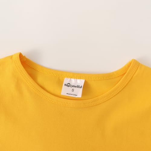 Image of Noomelfish Girls Short Sleeve Crop Tops Kids Summer Dance Cropped T-Shirts (5-14 Years)