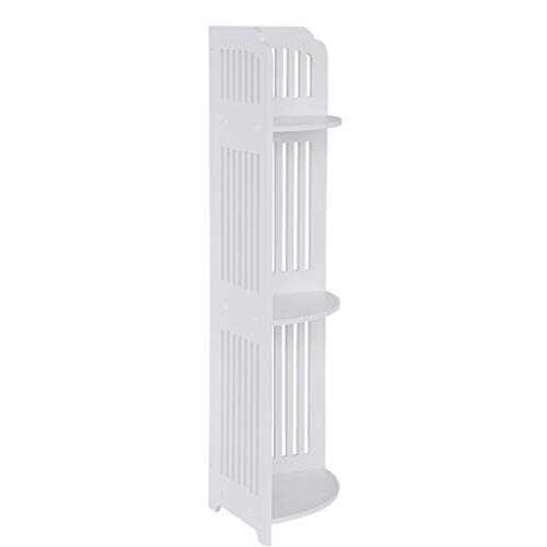 3 Tier Corner Shelves, Bathroom Bathtub Tension Shower Caddy Holder, Corner Ladder Shelf for Living Room, Bookcase Display Organizer, Multipurpose Corner Shelving for Small Spaces (White)