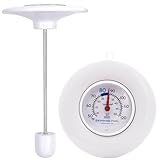 Floating Pool Thermometer Easy Read - No Battery Needed, IPX6 Waterproof 304 Stainless Steel Probe for Pool, Pond, Hot Tub & Bath Water Temperature