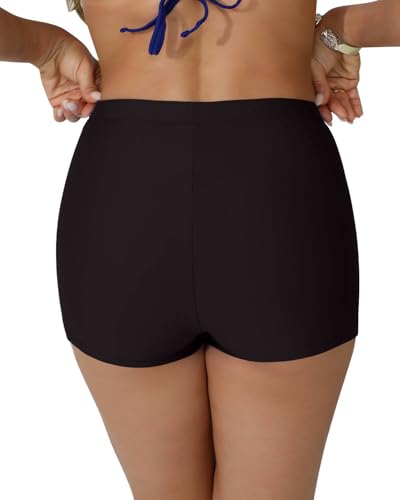 Women's Swim Shorts 1.3" High Waisted Quick Dry Bikini Swimsuit Bottoms Board Shorts Bathing Suit2