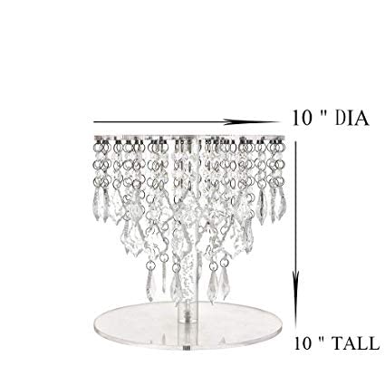 Crystal Acrylic Cake Stands Set for Table Wedding Centerpiece Tower Set of Cake Stands WEPDIY (9.8 inch, Acrylic)