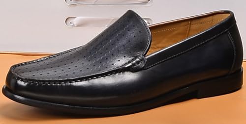 Santimon Men’s Genuine Leather Loafers Slip-On Dress Shoes – Breathable & Lightweight Business Casual Shoes for Office, Work & Formal Wear – Non-Slip Sole for All-Day Comfort3