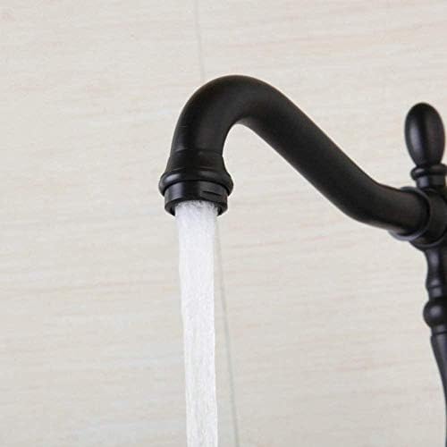 Robinets mitigeurs d'évier lavabo noir en bronze huilé pivotant - 3