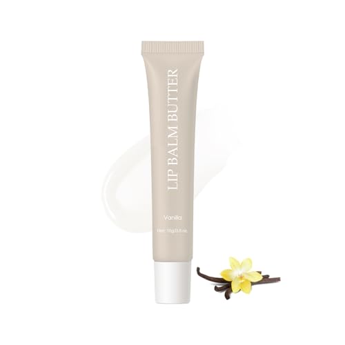 Summer Lip Glossy Butter Lip Balm Lip Gloss Set Soothing Lip Skincare Instant Moisture Lightweight Nourish Hydrate Moisturizing Tint Non-Sticky Long-lasting (Vanilla Large)