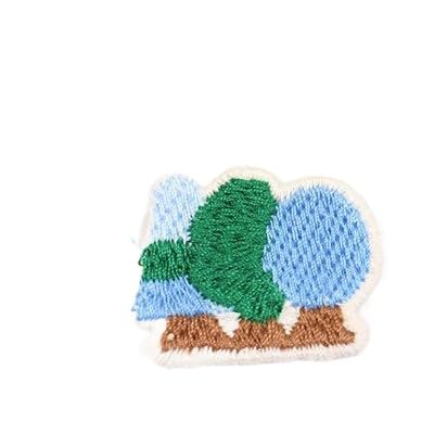 Parches de Bordado 30 Parches Bordados de 2-5 cm for Planchar, Apliques Chinos for Ropa, pequeños for Coser en Vaqueros y Chaquetas(Three Trees 3.5 * 2.5cm)