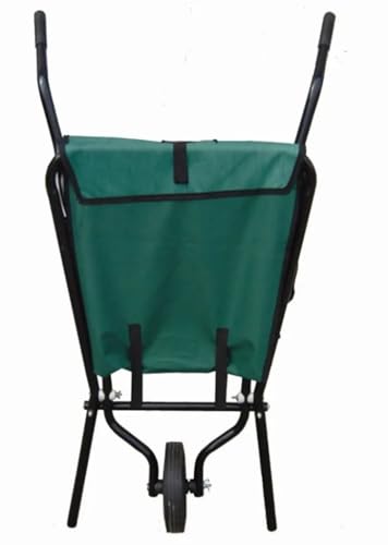 Faltbare Schubkarre - Faltschubkarre - robuster Stahlrahmen - 112 cm x 72 cm x 73 cm - 600 D Oxford Gewebe - Gartenkarre - Aufhängbar - Schiebkarre, Grün/Schwarz