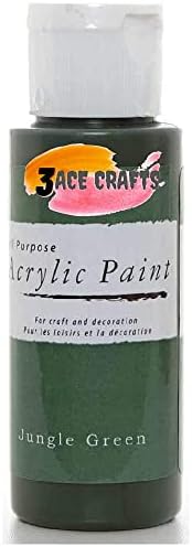 3 Ace Crafts Pack of 1  Sage - Acrylic Paint 59ml Craft Decoration Kids, Garden Furniture Ornament, Outdoor Wood Paint, Air Drying, Modelling Clay Palette, Plastic, Canvas Board, Paper