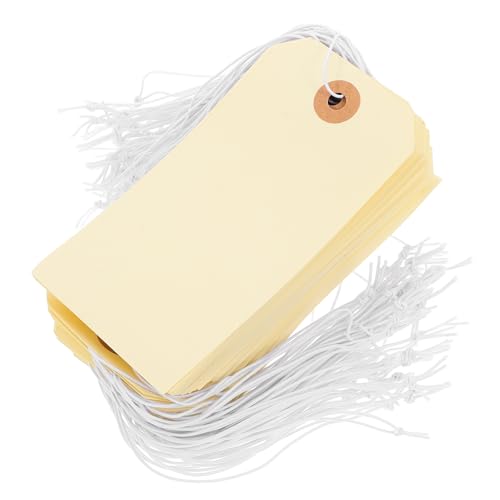 Etiquetas para joyería y tiendas con cordón elástico, papel ligero fácil de colocar, 100 ud