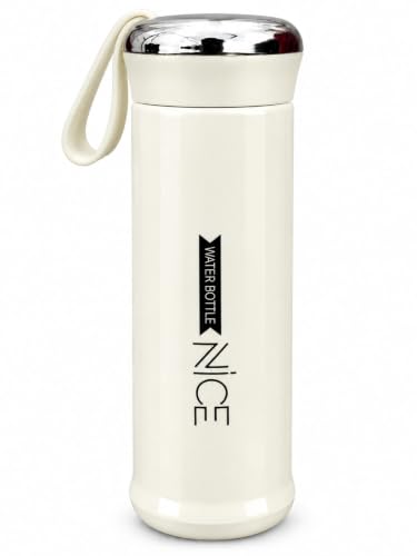 Image of NICE Water Bottle with Glass Inner, 400 ml, Cream