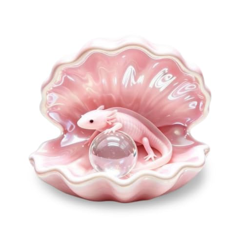 Hxszk Axolotl Hide Shell - Ceramic Aquarium Cave Glazed Axolotl Tank Decor Fish Tank Accessories Shelter for Betta Frog Small Pets (Colorful 1 Pack)
