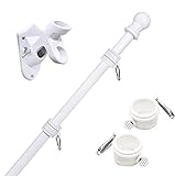 Tectsia Flag Pole for House, 6 FT Flag Pole Kit for American Flag, Tangle Free Metal Flagpole for Ou