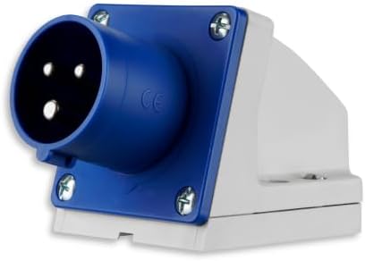 REV Caravan CEE-Stecker Wand 230V, 3-polig, 1Ph + N+ PE, IP44, blau