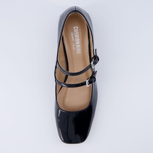 CUSHIONAIRE Twiggy Mary Jane Chunky Heels for Women | Vegan Patent Leather Closed Toe with Double Strap | Comfortable Dress Shoes for Women | Memory Foam | Black 6.5W by CUSHIONAIRE - Image 6