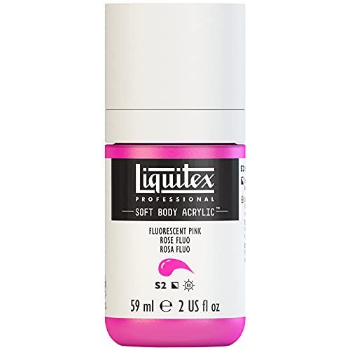 Liquitex 1959987 Professional Acrylic Paint Soft Body - Artist Paint in Creamy Opaque Consistency, High Pigmentation, Lightfast and Ageing Resistant, 59 ml Bottle - Pink Fluo