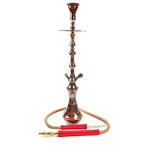 SSOLEREIT Shisha Kupfer arabische Shisha 77 Cm tragbare Shisha, Schüssel Holzkohleregal, perfektes Shisha-Set, mit LED…