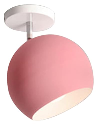 Plafonnier LED Macaron avec abat-jour en métal robuste et finitions en aluminium rose