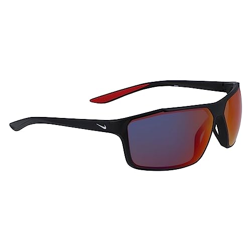 Nike Windstorm Rectangular Sunglasses, Black/Pure Platinum, 65/13/1402