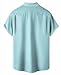 Hodaweisolp Men's Casual Short Sleeve Button Down Bowling Summer Loose Hawaiian Beach Shirts Light Blue-XXL