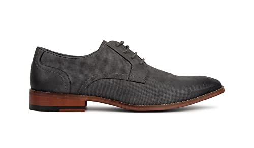 Kenneth Cole Unlisted Mens Dress Shoes Cheer Buck Classic Cap-Toe Lace-Up Memory Foam Insole, Grey, 8 #TOP2