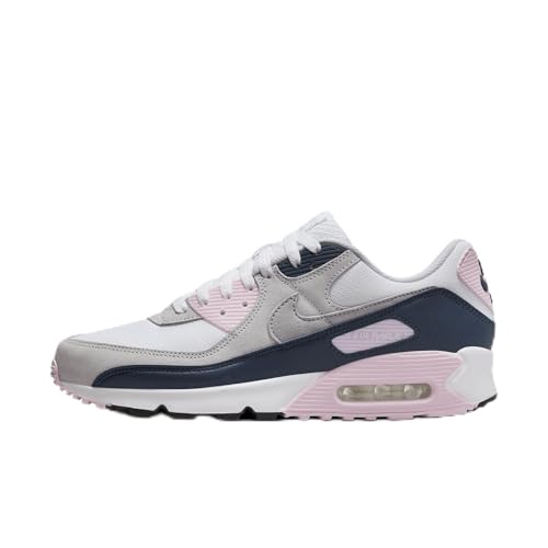 Nike Air Max 90 Men's Shoes (DM0029-106, White/Pink Foam/Armory Navy/Wolf Grey) Size 13