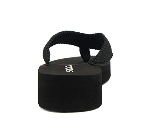 Soda Skill ~ Women Fashion Light Weight Wedge Flip Flop Fashion Thong Sandals (Black, Numeric_10) #TOP3