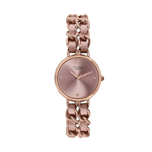 Image of Sonata Poze 9 with Quartz Analog with Metal+ Leather Strap Watch for Women