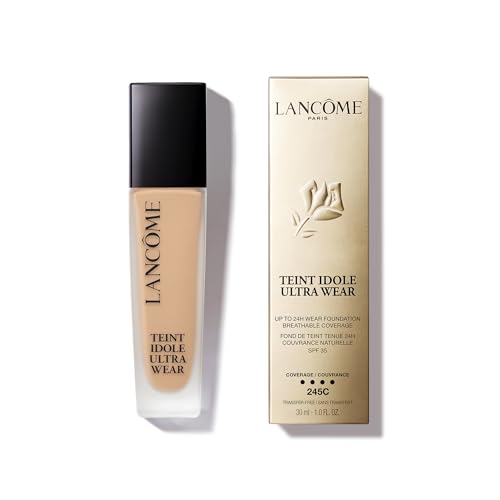 Catálogo de Bases los 5 más buscados. 42 Lancôme Teint Idole Ultra Wear Foundation, Base De Maquillaje, Acabado Matte Construible Y Cobertura Completa Transpirable 24H, 245C, 30Ml