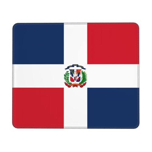 Tapis de souris horizontal République dominicaine 25,4 x 30,5 cm, entièrement imprimé, convient pour bureau, étude et jeux vidéo