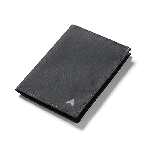 Image of Allett Original Wallet, Jet Black | Nylon, RFID Blocking, Thin Bifold, Minimalistic, Front Pocket | Holds 4-24+ Cards, Bills, Receipts | Wallets for Men & Women