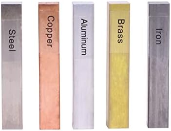 5Pcs Metal Block Set-Brass, Copper,Iron,Steel & Aluminum for Density Investigation,Specific Gravity,Collectible,Specific Heat Experiment