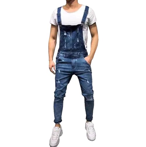 Men's Adjustable Straps Jean Jumpsuit Regular Joker Fashion Denim Bib Comfort Fit Denim Workwear