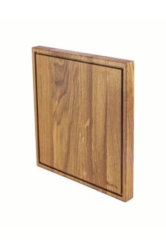SAMILS Tabla de Cortar Elegante, Recta con Ranura - Tabla de Cortar pan de Madera Duradera - Accesorios de Cocina Indispensables para su Hogar - Práctica Tabla de Desayuno (24x26cm) Cover