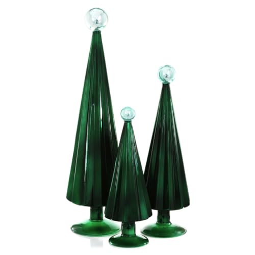 Cody Foster & Co Juniper and Sky Pleated Glass Trees Set of 3 CD-1845-JS