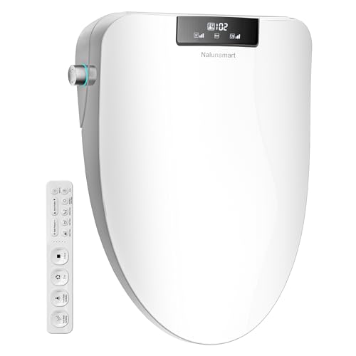 Toilet Bidet Seat, Elongated Toilet Seat Bidet with Dryer and Warm Water, Electronic Heated Toilet Seat Temperature Adjustable, Front and Rear Oscillation Cleaning, Remote Control