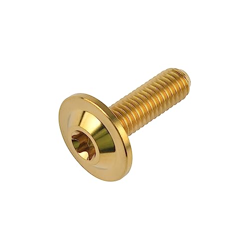 Image of Titanium Torx Head M6 x15 20mm Bolt Screw for Bicycle Motorcycle Car Modification Pack of 6 (Gold, M6x20mm)